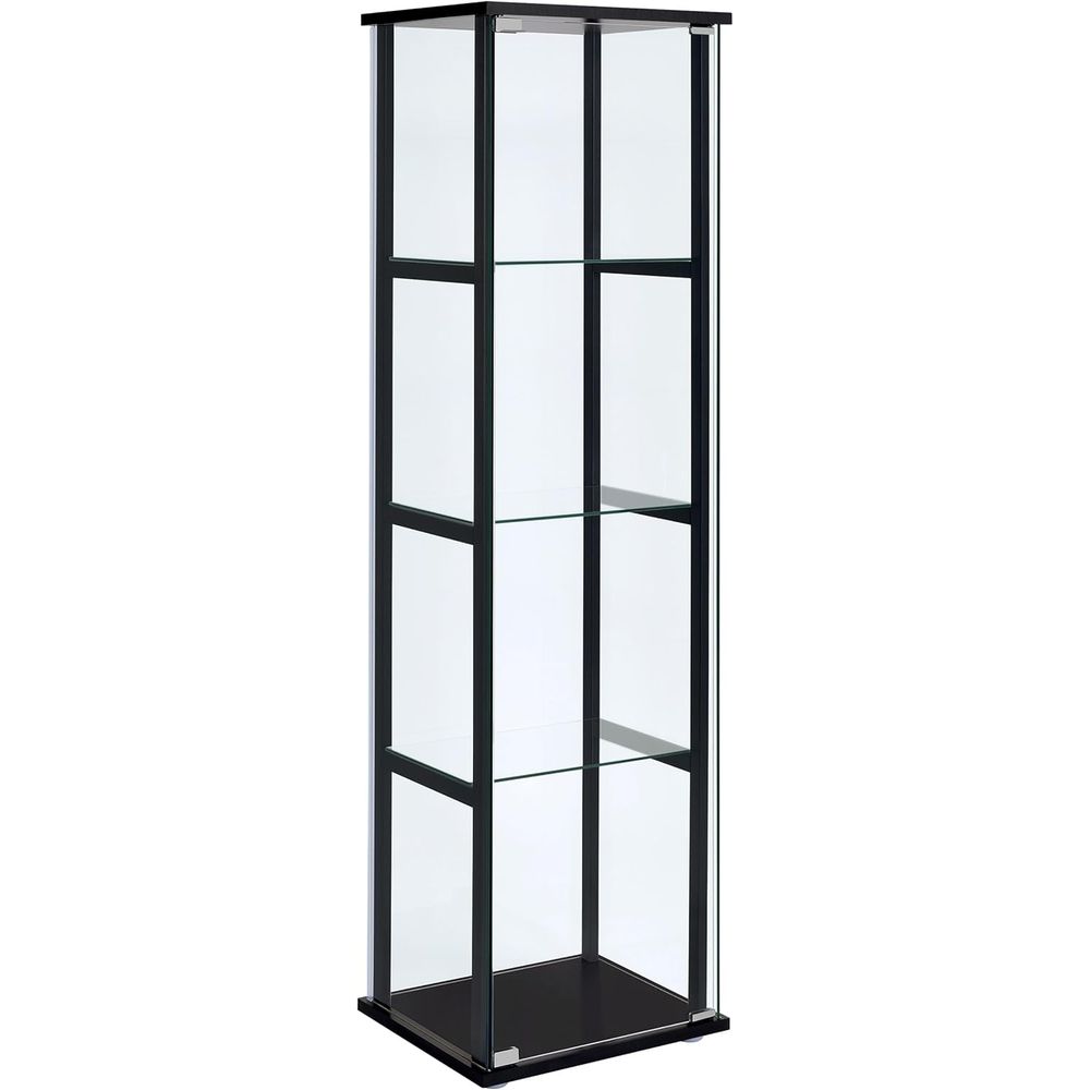 Glass Cabinet Display - 64-inch 5-Tier Clear Glass Curio Cabinet