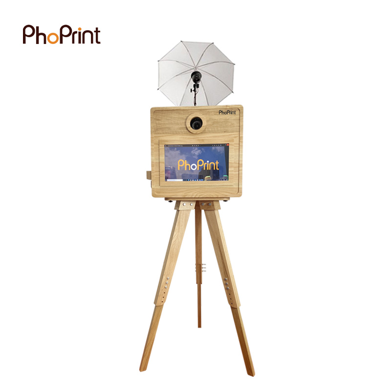 Photo Booth Machine - Phoprint Wood Photo Booth Vintage Country