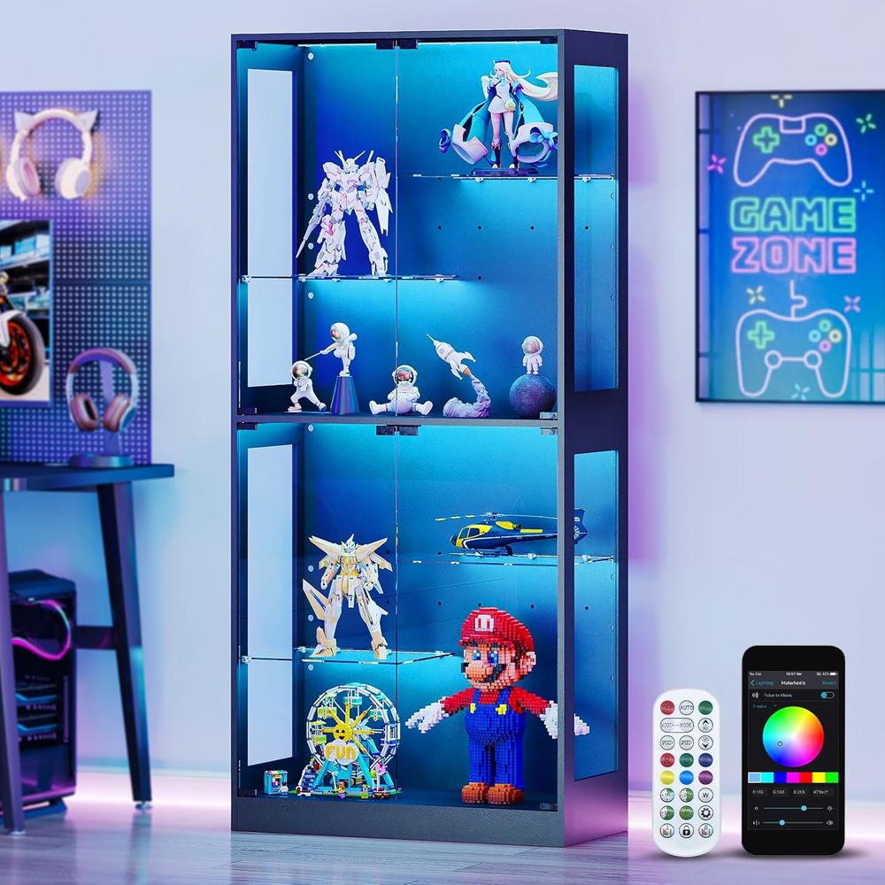 69 LED-Lit Glass Display Cabin - Glass Cabinet Display recensione e prezzo