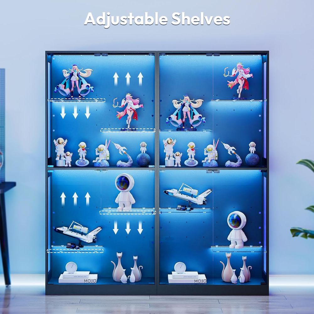 69 LED-Lit Glass Display Cabin - Glass Cabinet Display recensione e prezzo