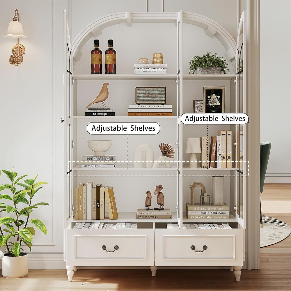 70.8 Tall Arched Kitchen Pantr - Glass Cabinet Display recensione e prezzo