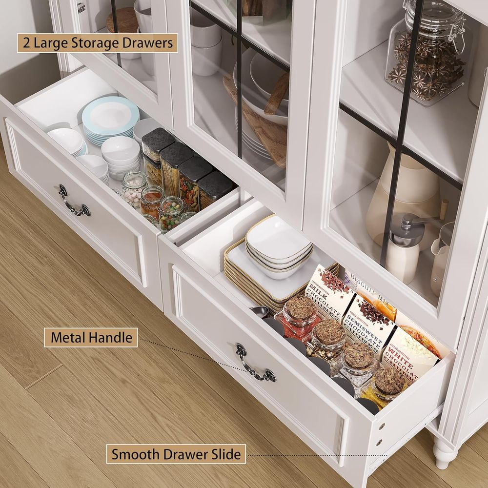 70.8 Tall Arched Kitchen Pantr - Glass Cabinet Display recensione e prezzo