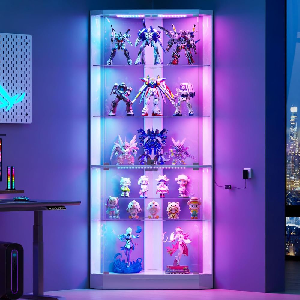 5-Tier White Display Cabinet w - Glass Cabinet Display recensione e prezzo