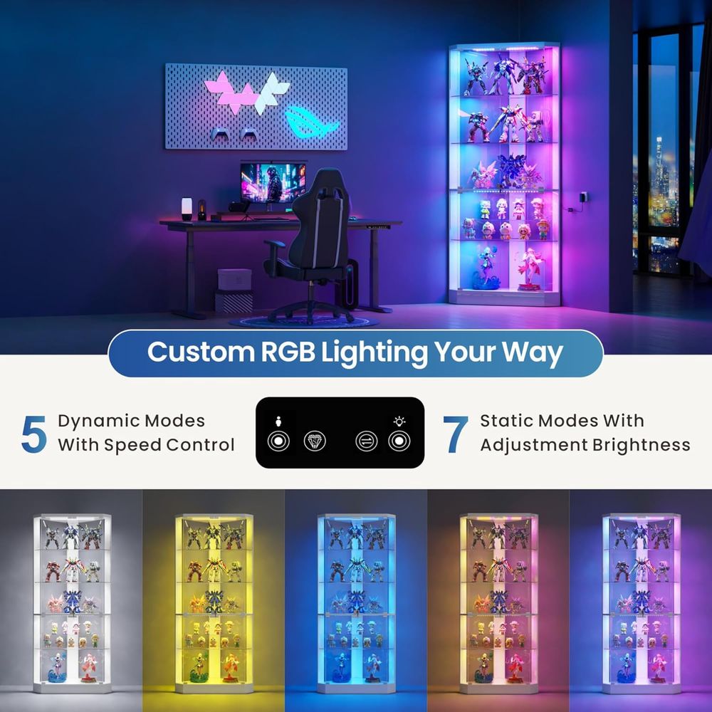 5-Tier White Display Cabinet w - Glass Cabinet Display recensione e prezzo