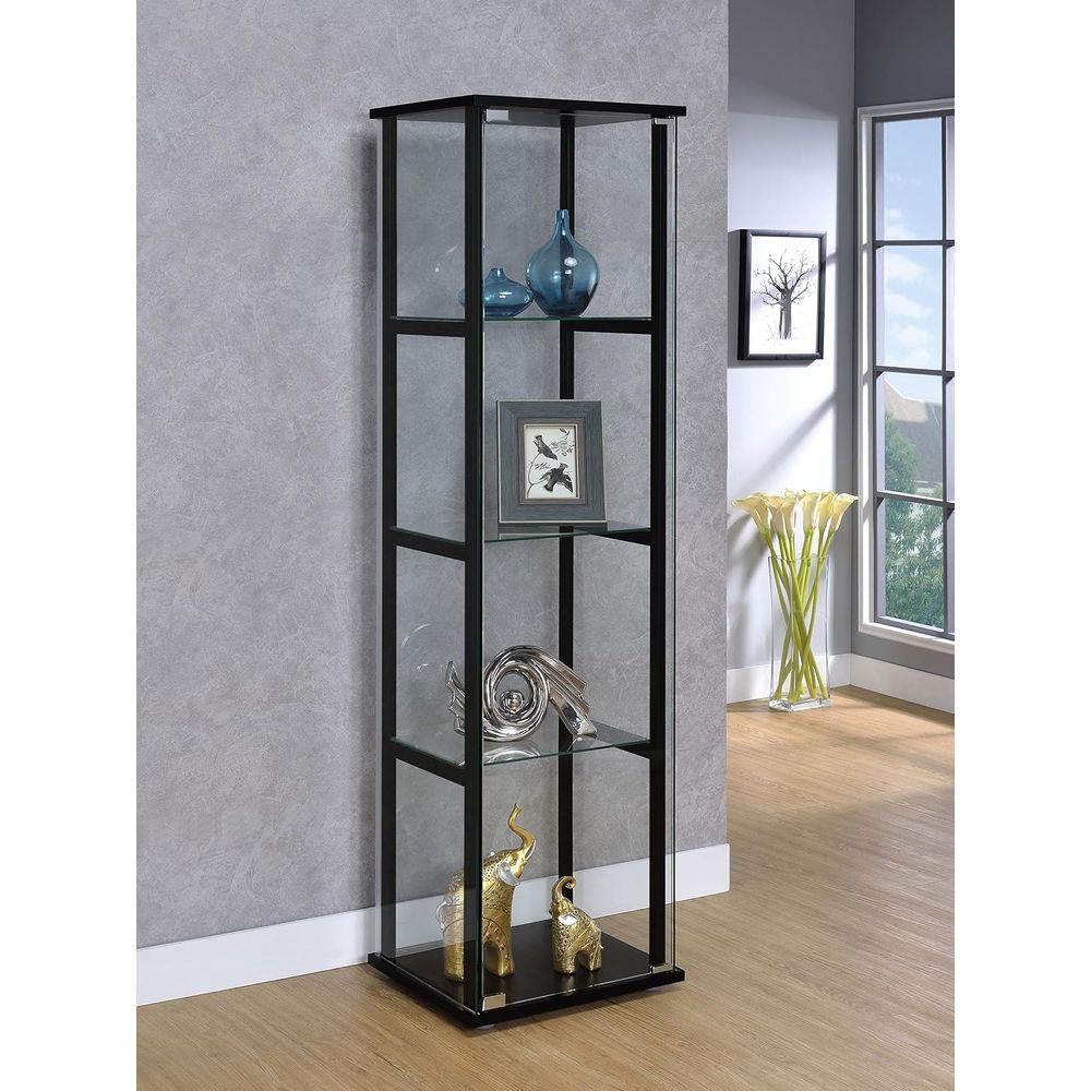 64-inch 5-Tier Clear Glass Cur - Glass Cabinet Display recensione e prezzo