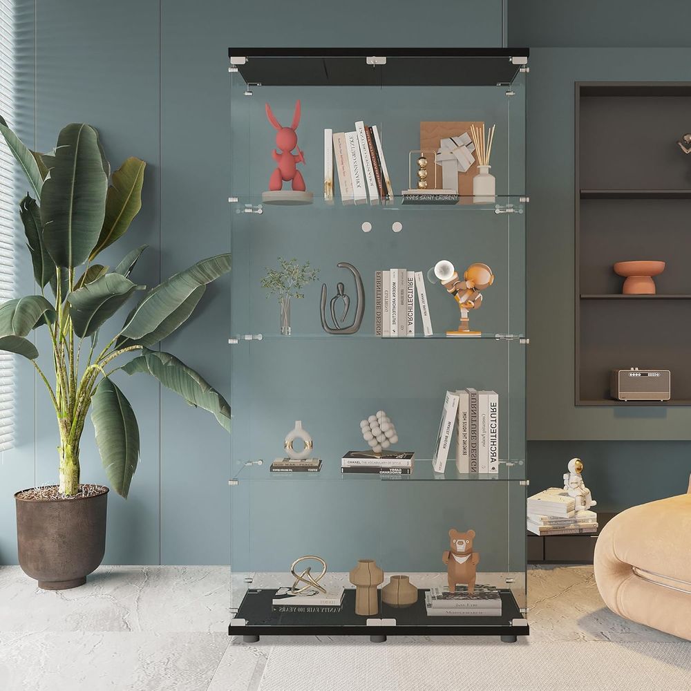 Black Floor Standing Glass Dis - Glass Cabinet Display recensione e prezzo