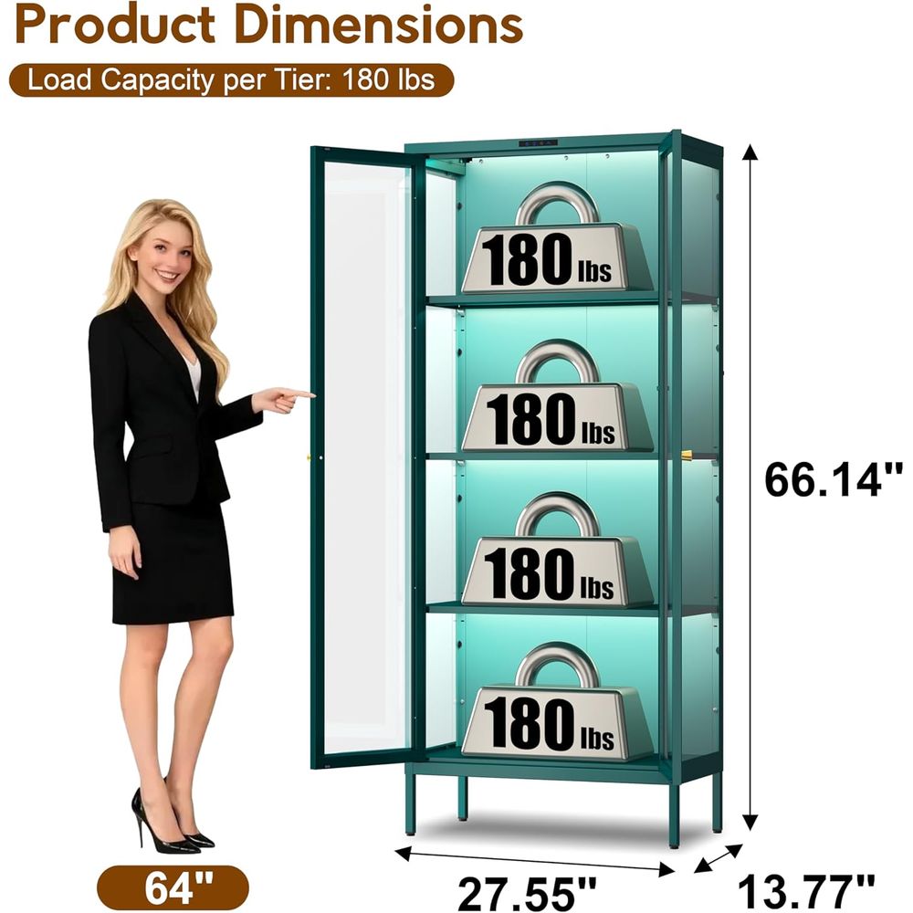 LED-Illuminated Glass Display  - Glass Cabinet Display recensione e prezzo