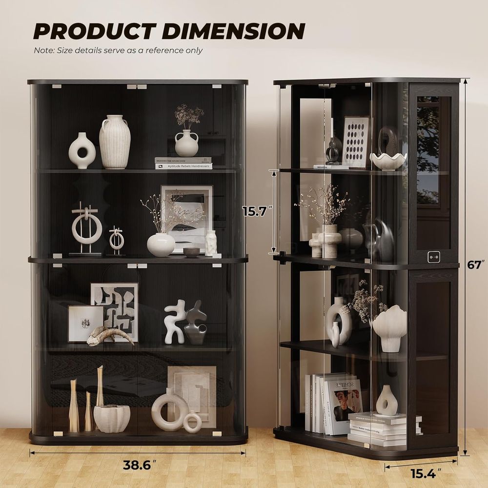 4-Tier Glass Display Cabinet w - Glass Cabinet Display recensione e prezzo