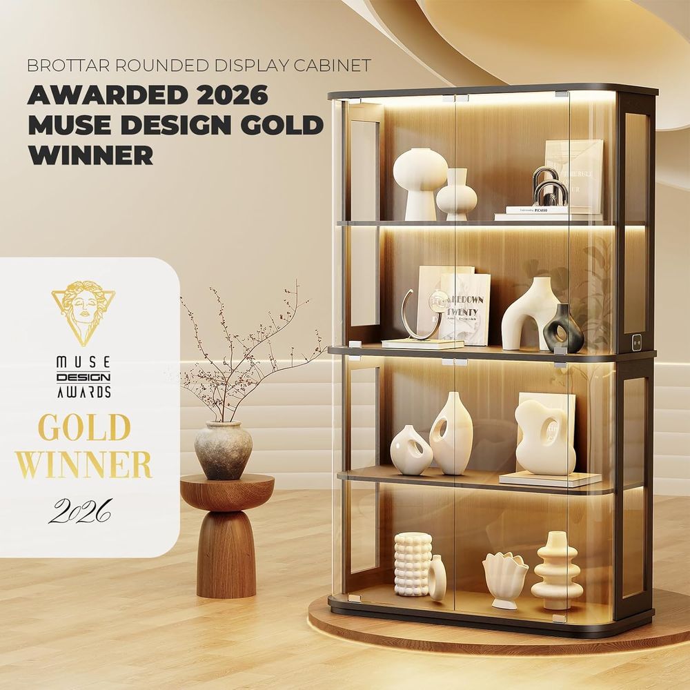 4-Tier Glass Display Cabinet w - Glass Cabinet Display recensione e prezzo