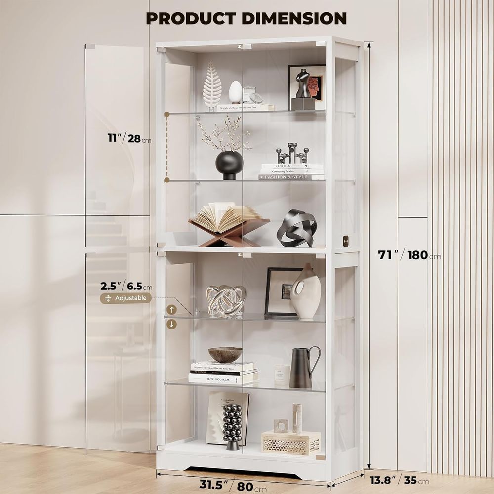 71 6-Tier Glass Door Display C - Glass Cabinet Display recensione e prezzo