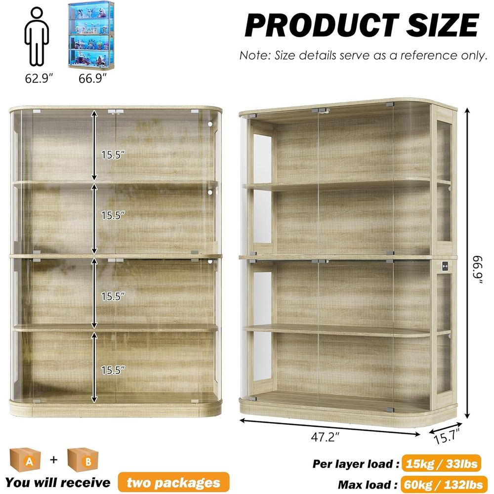 47.2 Glass-Door 4-Tier Display - Glass Cabinet Display recensione e prezzo