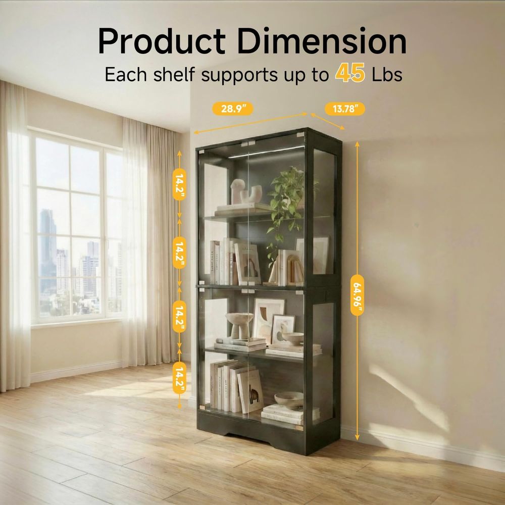 5.5ft Tall 2-Door Glass Displa - Glass Cabinet Display recensione e prezzo