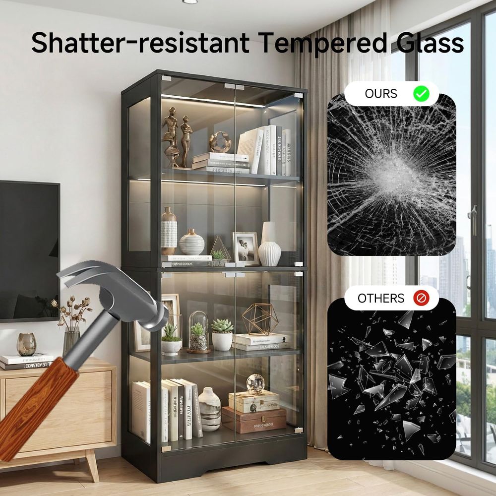 5.5ft Tall 2-Door Glass Displa - Glass Cabinet Display recensione e prezzo