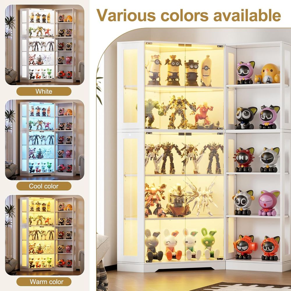 White LED-Illuminated Glass Di - Glass Cabinet Display recensione e prezzo