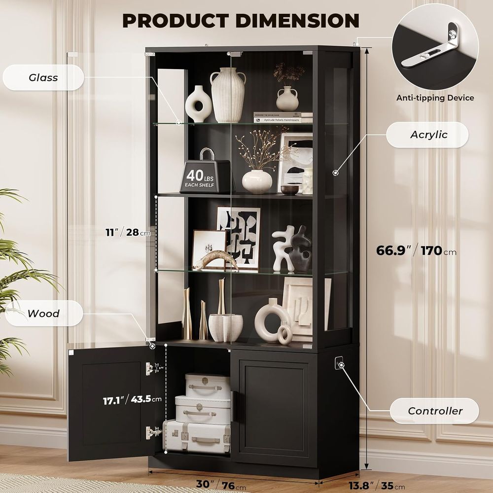 67 4-Tier Glass Display Cabine - Glass Cabinet Display recensione e prezzo