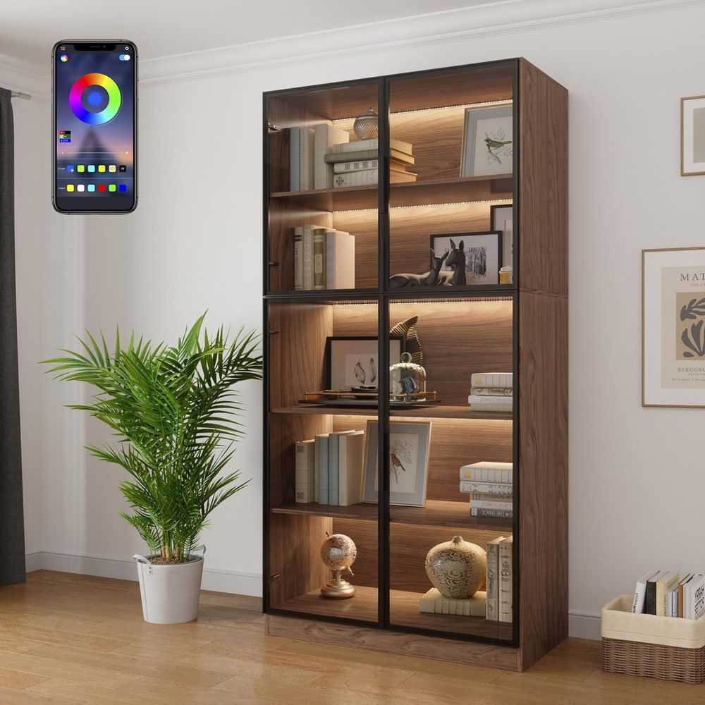 78.7 LED-lit 5-Tier Glass Door - Glass Cabinet Display recensione e prezzo