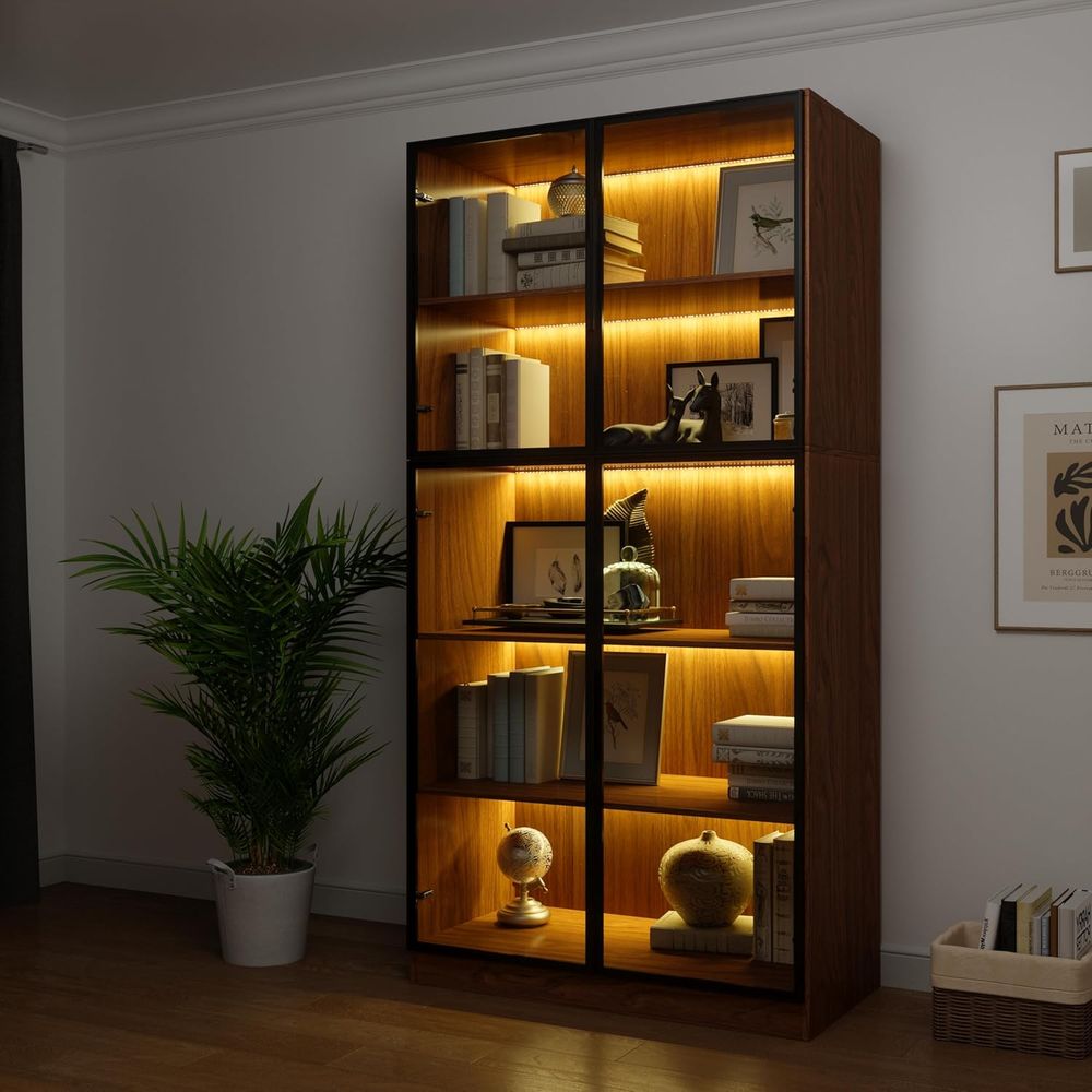 78.7 LED-lit 5-Tier Glass Door - Glass Cabinet Display recensione e prezzo