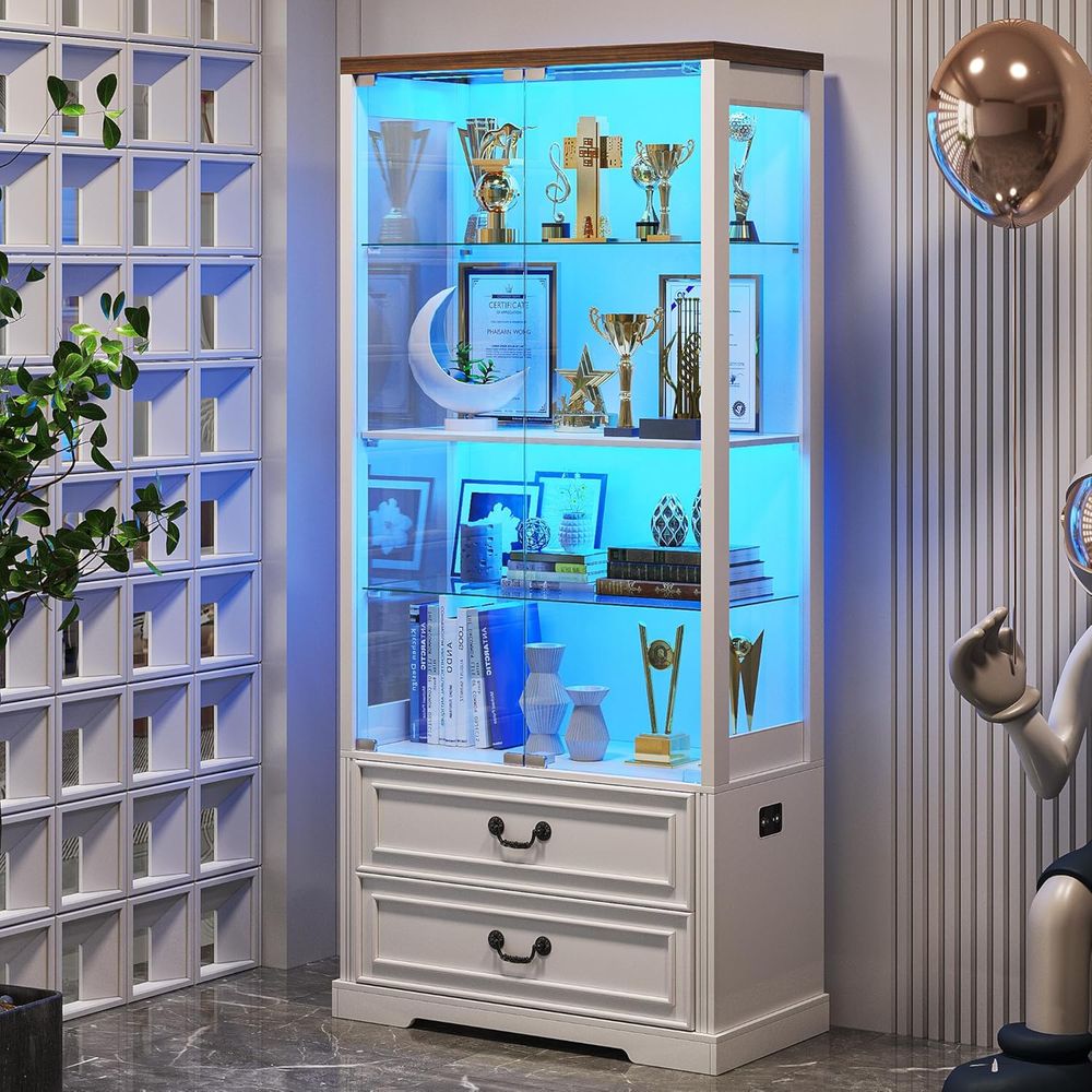 67 Glass Door Adjustable Shelv - Glass Cabinet Display recensione e prezzo