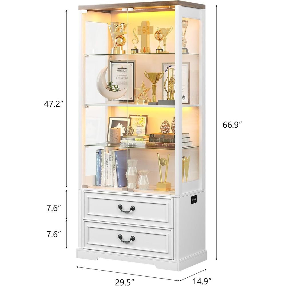 67 Glass Door Adjustable Shelv - Glass Cabinet Display recensione e prezzo