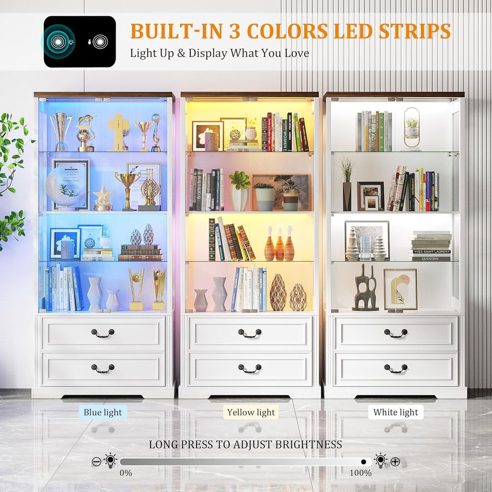 67 Glass Door Adjustable Shelv - Glass Cabinet Display recensione e prezzo